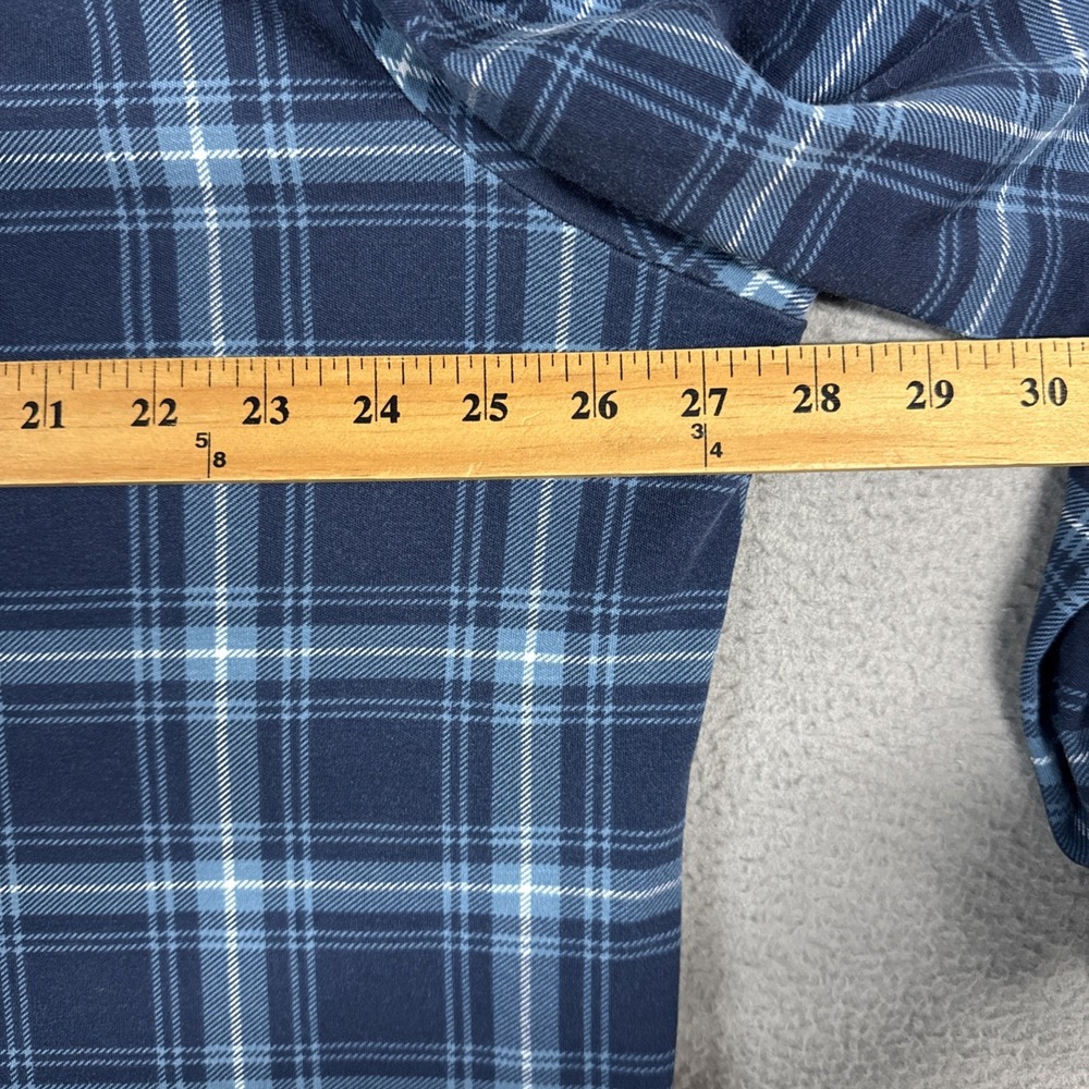 Lands End Polo Shirt Mens XXL 2XL Blue Plaid Traditional Fit Long Sleeve Button - Picture 7 of 10